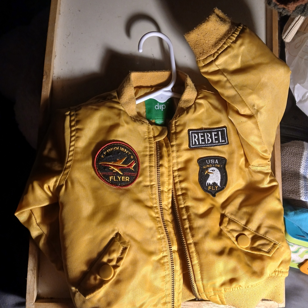 Dip Kids Yellow Puffer Jacket with Patches
